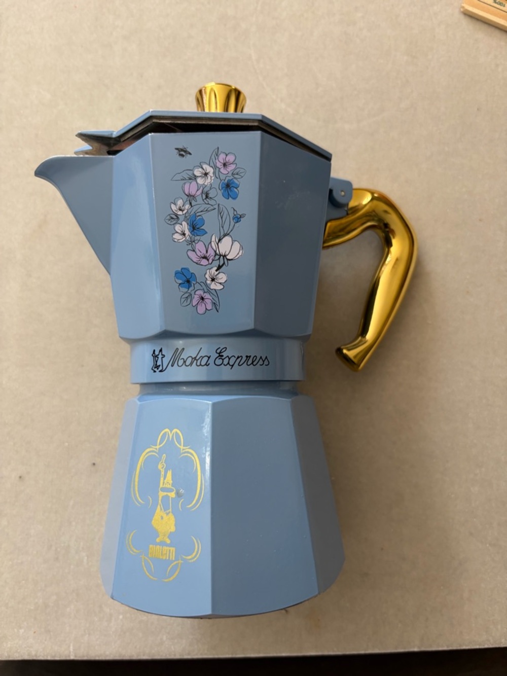 Bialetti Moka Express stovetop espresso maker from the Bridgerton collaboration